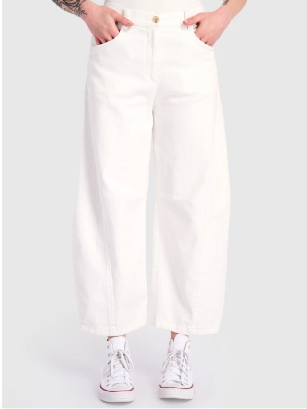 Alembika Go-To Barrel Pants White Size 0/US 4-6 Israel
